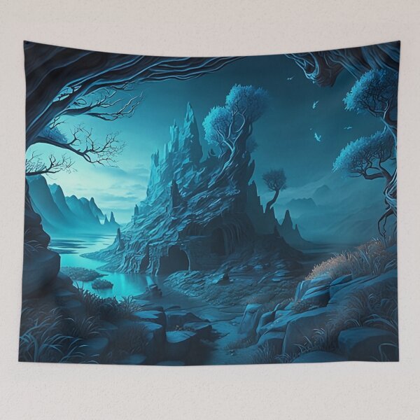 Item preview, Slowblue Fantasy Landscape Artwork AI designed and sold by Slowerblue.