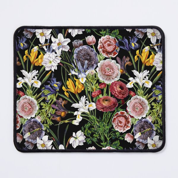 Item preview, Victorian Flower Pattern Botanical Night Garden on Black NightGarden  designed and sold by UtArt.