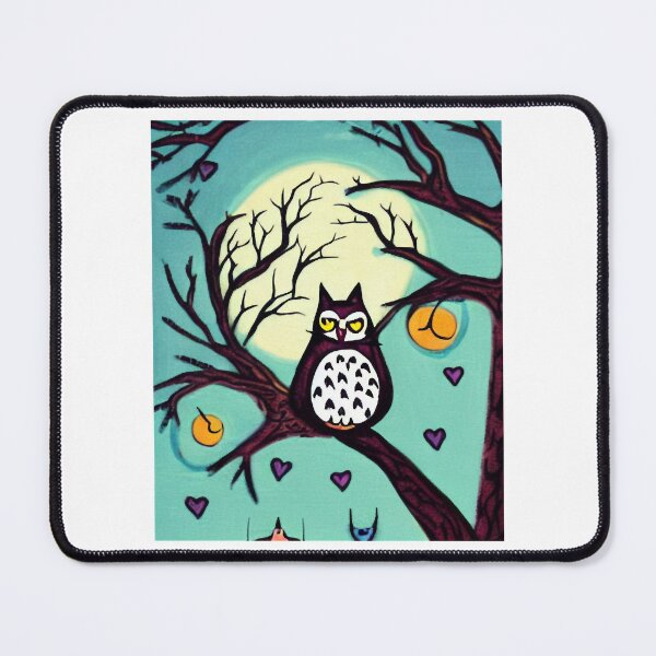 Item preview, cat and an owl of the night designed and sold by grangertomik.