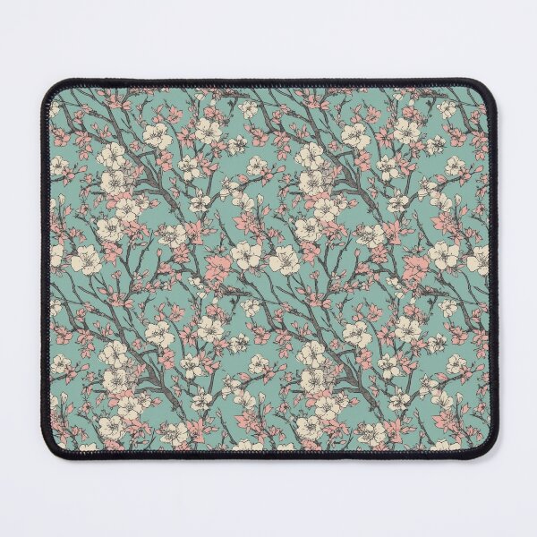 Item preview, Sketched Pink and White Japanese Sakura Green Background Pattern designed and sold by StudioTokyo.
