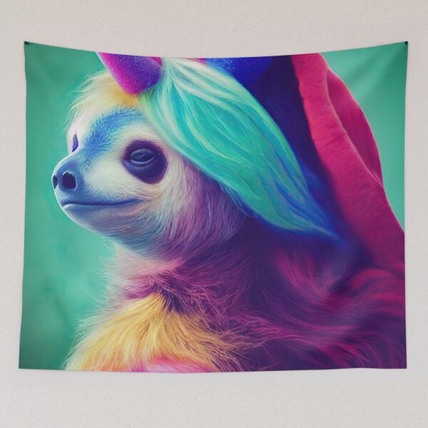 Item preview, Faulina, the lazy rainbow sloth designed and sold by Pixelboys.