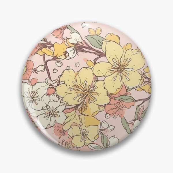 Item preview, Pink Yellow and White Japanese Cherry Blossom Pattern designed and sold by StudioTokyo.