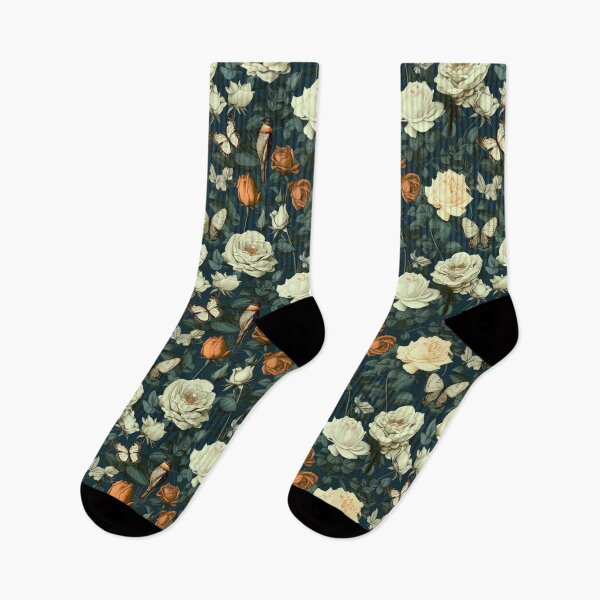 Item preview, Floral motif with butterflies, white roses and birds, Highly Detailed designed and sold by Leo Rolph.