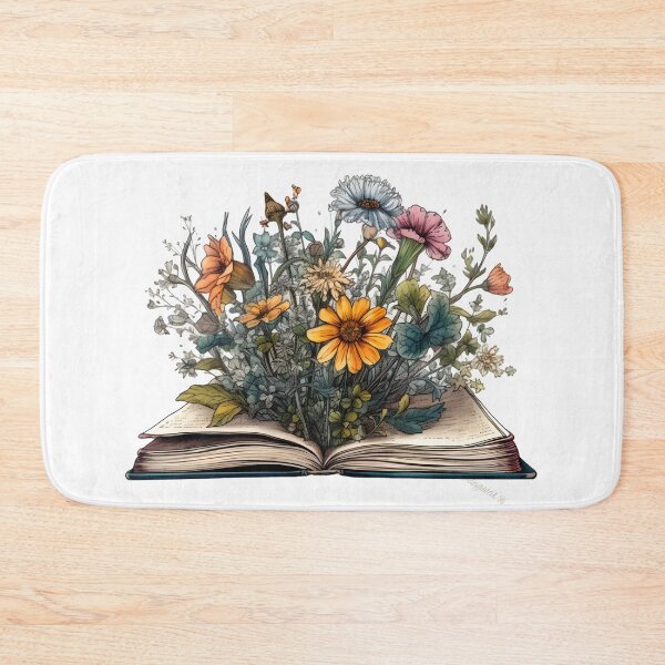 Item preview, Elegant Bohemian Flowers Growing From A Book Sketch designed and sold by StickeryPickery.
