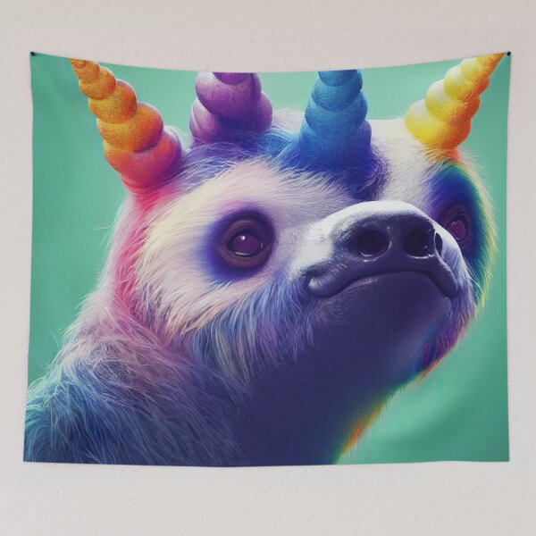 Item preview, Fred the colorful unicorn sloth designed and sold by Pixelboys.