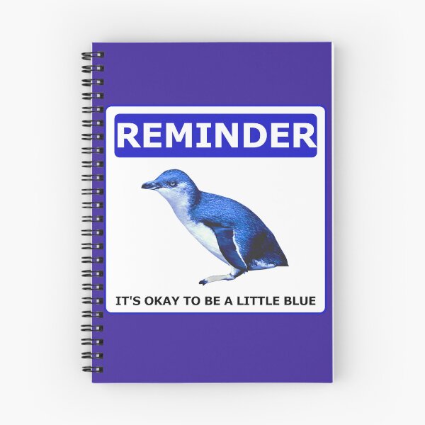 Item preview, Reminder notice it's okay to be a little blue penguin (Dark Purple l #3a2096 Background) designed and sold by SBPenguins.