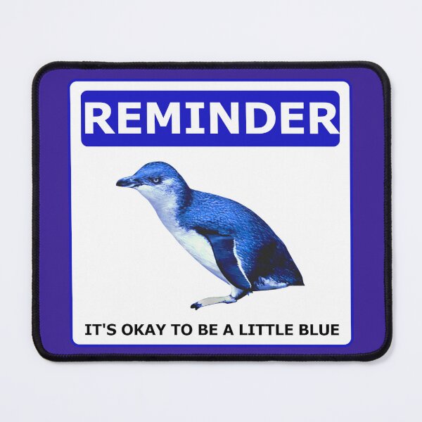 Item preview, Reminder notice it's okay to be a little blue penguin (Dark Purple l #3a2096 Background) designed and sold by SBPenguins.