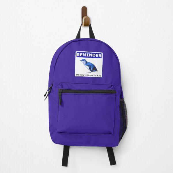 Item preview, Reminder notice it's okay to be a little blue penguin (Dark Purple l #3a2096 Background) designed and sold by SBPenguins.