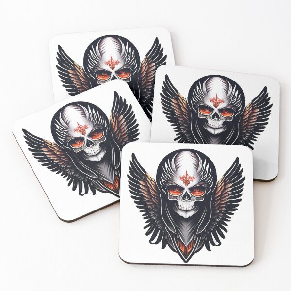 Item preview, Winged Grim Reaper skull designed and sold by AmonRa16.