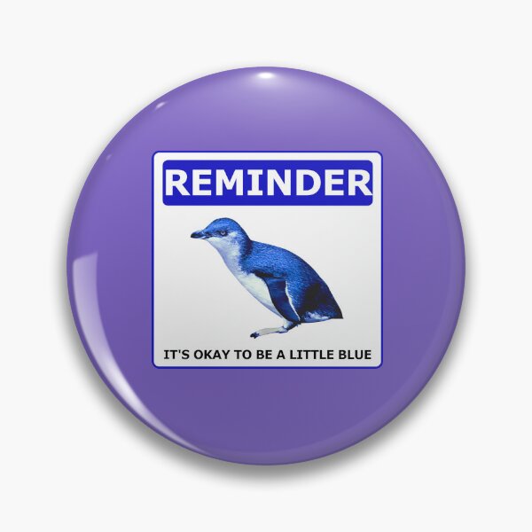 Item preview, Reminder notice it's okay to be a little blue penguin (Light Purple #795fc1 Background) designed and sold by SBPenguins.