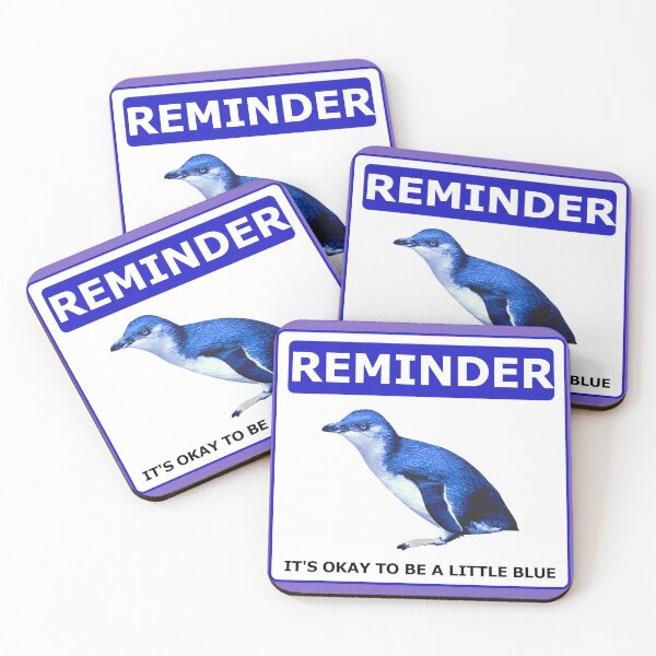 Item preview, Reminder notice it's okay to be a little blue penguin (Light Purple #795fc1 Background) designed and sold by SBPenguins.