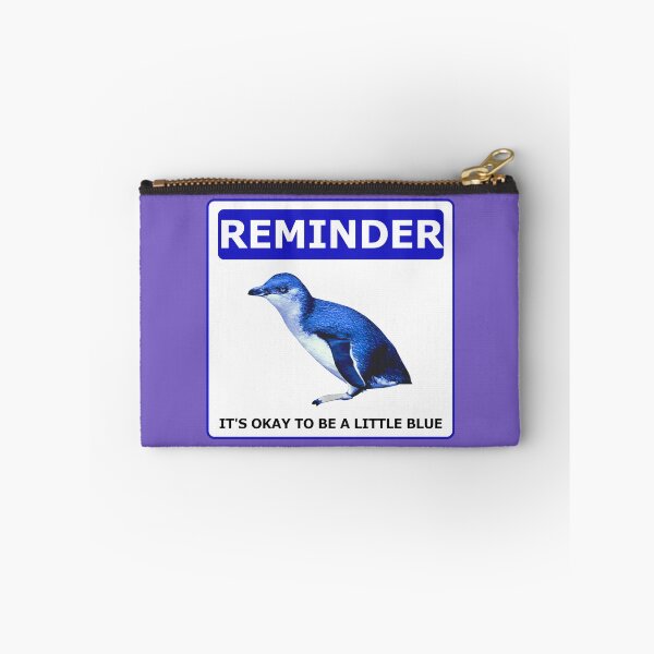 Item preview, Reminder notice it's okay to be a little blue penguin (Light Purple #795fc1 Background) designed and sold by SBPenguins.