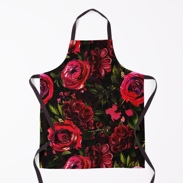 Item preview, Dark Red Hand Drawn Watercolor Roses  Pattern  Botanical Night Garden Nightgarden designed and sold by UtArt.