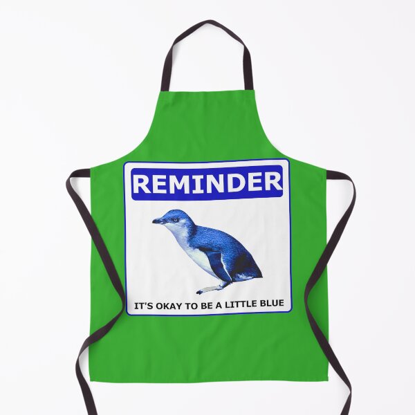 Item preview, Reminder notice it's okay to be a little blue penguin (Bright Green #35b02c Background) designed and sold by SBPenguins.