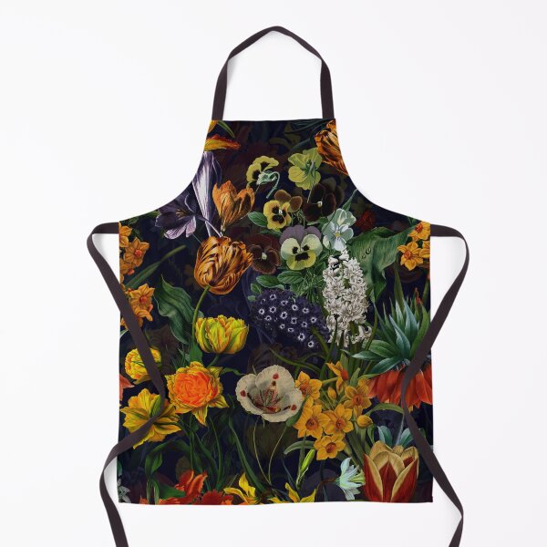 Item preview, Vintage Pattern With Springflowers And Blossoms Black Botanical Night Garden Nightgarden designed and sold by UtArt.