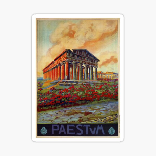Item preview, Paestum ancient Greek temple Italian travel ad designed and sold by aapshop.