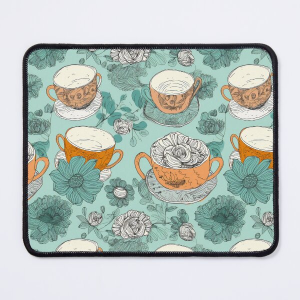 Item preview, Tea or coffee cup and flowers illustration in a unique artistic style designed and sold by LiliD.