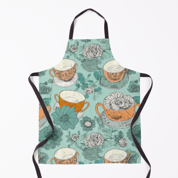 Item preview, Tea or coffee cup and flowers illustration in a unique artistic style designed and sold by LiliD.