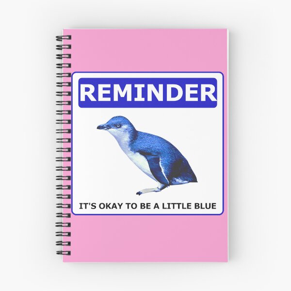 Item preview, Reminder notice it's okay to be a little blue penguin (Pink #f699cd Background) designed and sold by SBPenguins.