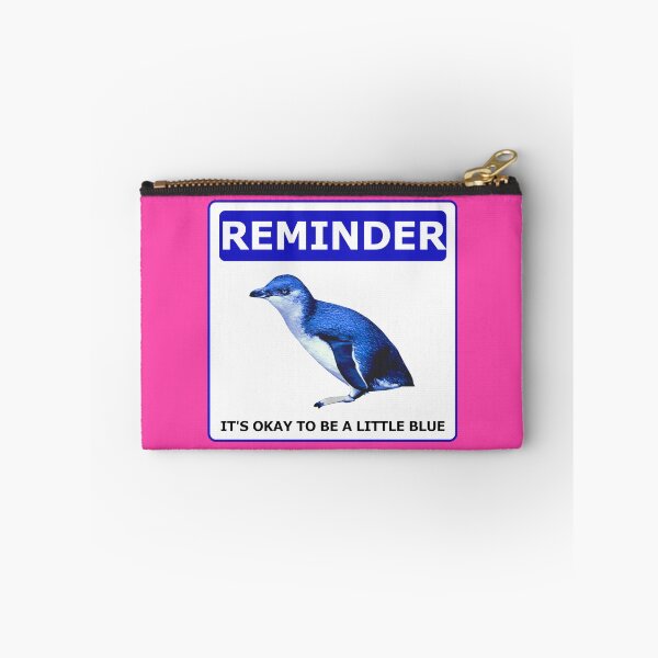 Item preview, Reminder notice it's okay to be a little blue penguin (Fuchsia #fc46aa Background) designed and sold by SBPenguins.