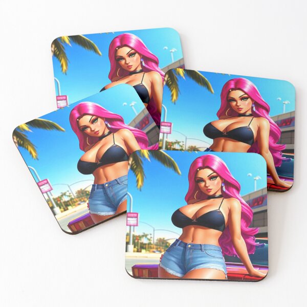 Item preview, Summery Pink Haired Girl (AI Art) designed and sold by allicocanasia.