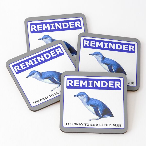 Item preview, Reminder notice it's okay to be a little blue penguin (Grey #808080 Background) designed and sold by SBPenguins.