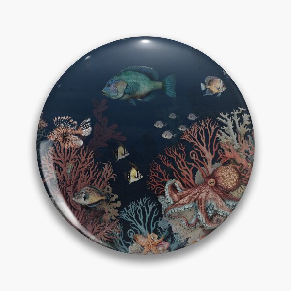 Item preview, Deep sea wallpaper pattern with coral reefs and colorful fish designed and sold by hAITHAM1985.