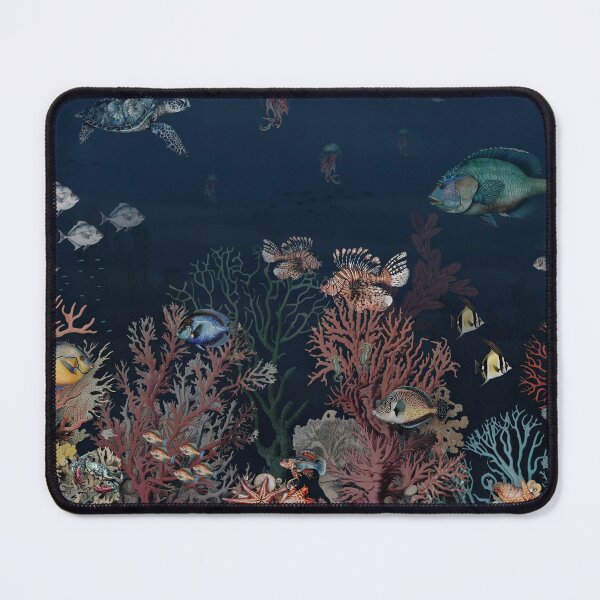 Item preview, Deep sea wallpaper pattern with coral reefs and colorful fish designed and sold by hAITHAM1985.