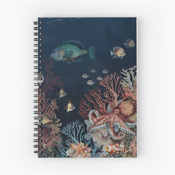 Item preview, Deep sea wallpaper pattern with coral reefs and colorful fish designed and sold by hAITHAM1985.