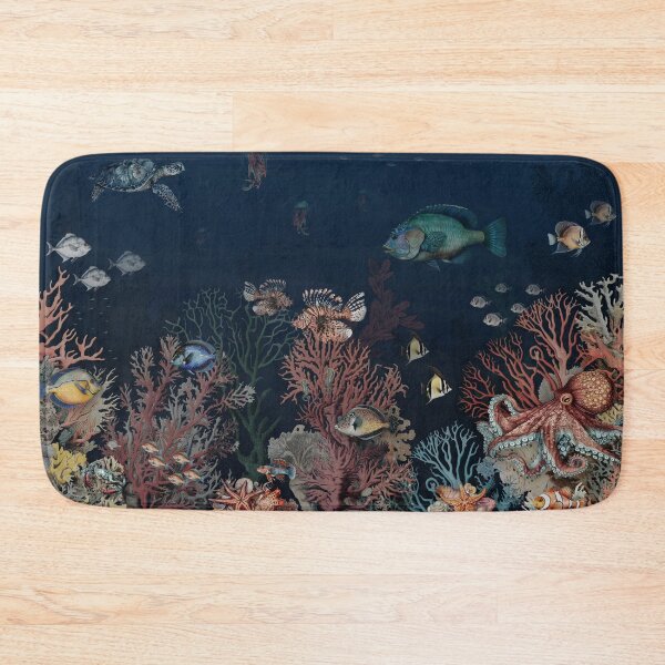 Item preview, Deep sea wallpaper pattern with coral reefs and colorful fish designed and sold by hAITHAM1985.