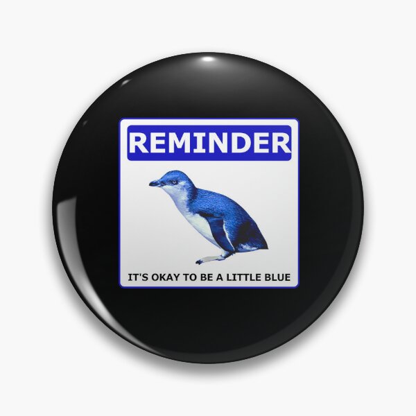 Item preview, Reminder notice it's okay to be a little blue penguin (Black Background) designed and sold by SBPenguins.