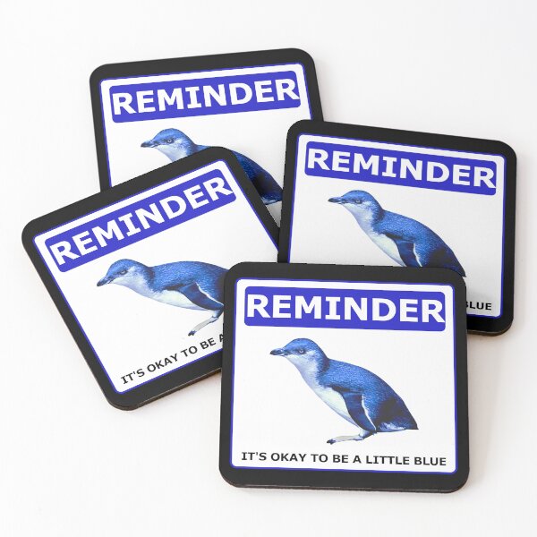 Item preview, Reminder notice it's okay to be a little blue penguin (Black Background) designed and sold by SBPenguins.