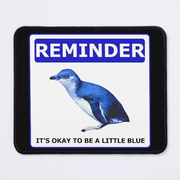 Item preview, Reminder notice it's okay to be a little blue penguin (Black Background) designed and sold by SBPenguins.