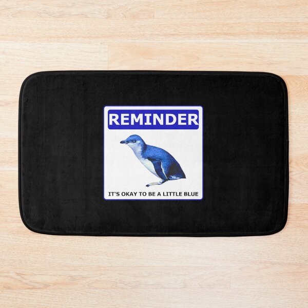 Item preview, Reminder notice it's okay to be a little blue penguin (Black Background) designed and sold by SBPenguins.