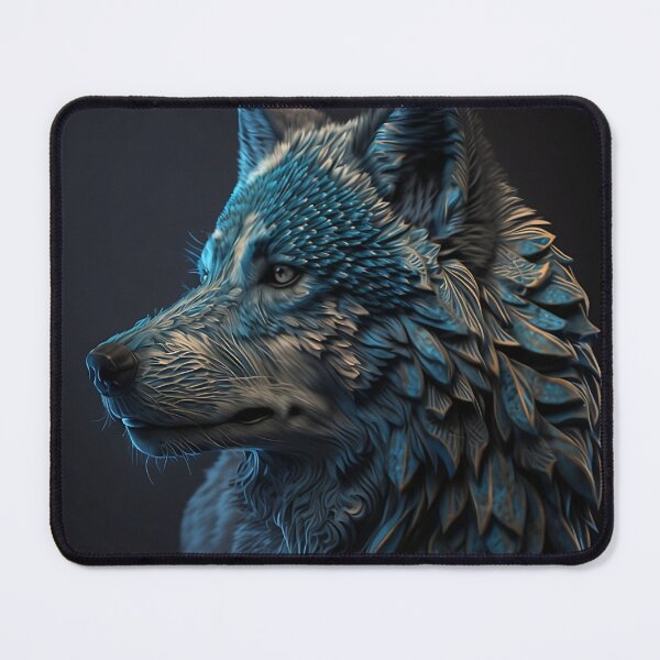 Item preview, Blue wolf artwork AI designed and sold by Slowerblue.