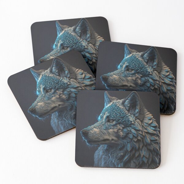 Item preview, Blue wolf artwork AI designed and sold by Slowerblue.