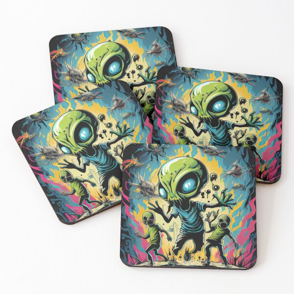 Item preview, Alien Invasion in Pastel Colors: A Satire of Cosmic War designed and sold by Piotrek0001.