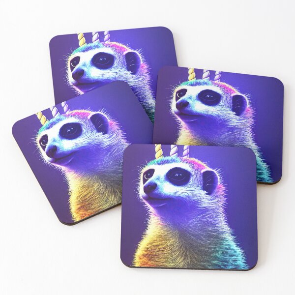 Item preview, Puck the unicorn meerkat with super powers designed and sold by Pixelboys.