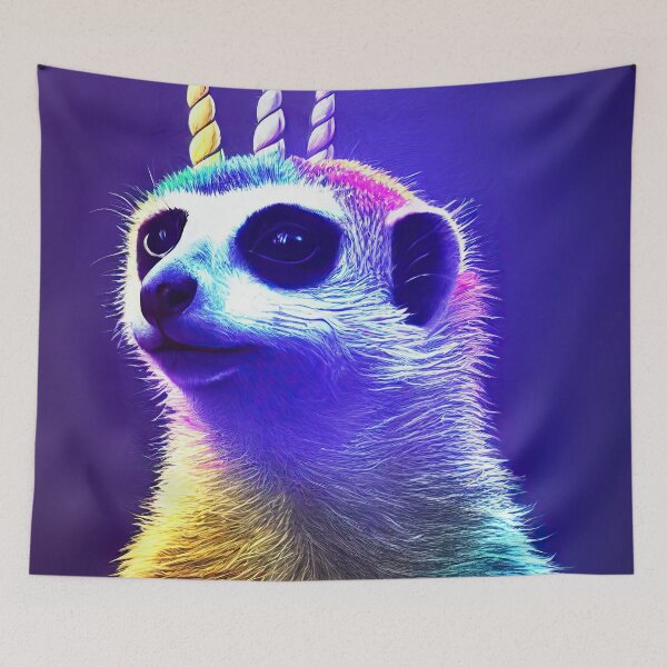 Item preview, Puck the unicorn meerkat with super powers designed and sold by Pixelboys.