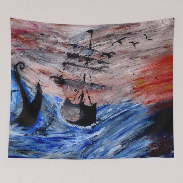 Aperçu de l'œuvre Stormy Seas, Acrylique. créée et vendue par thepeatbog.