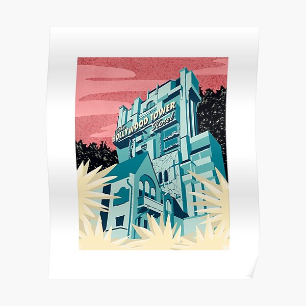 Hollywood Tower Hotel Wall Art Redbubble - the twilight zone tower of terror ride roblox