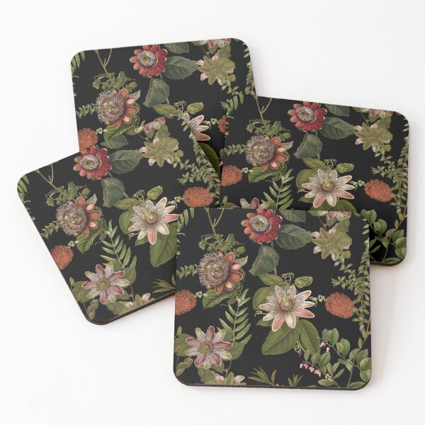 Item preview, Midnight Summer Sepia Exotic Passiflora Flowers Botanical Night Garden Nightgarden designed and sold by UtArt.