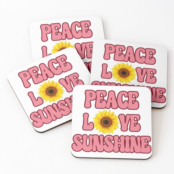Item preview, Peace Love Sunshine, Good Vibes, Hello Summer, Sunflower, Hippie Retro Quote designed and sold by desireedickens.