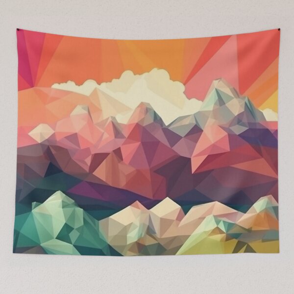 Item preview, Colorful Polygon Mountain Range | Hike Camper Art designed and sold by JFFStore.