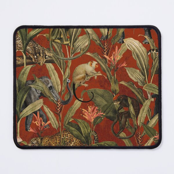 Item preview, Red Vintage Tropical Jungle Botanical Garden Pattern Nightgarden designed and sold by UtArt.