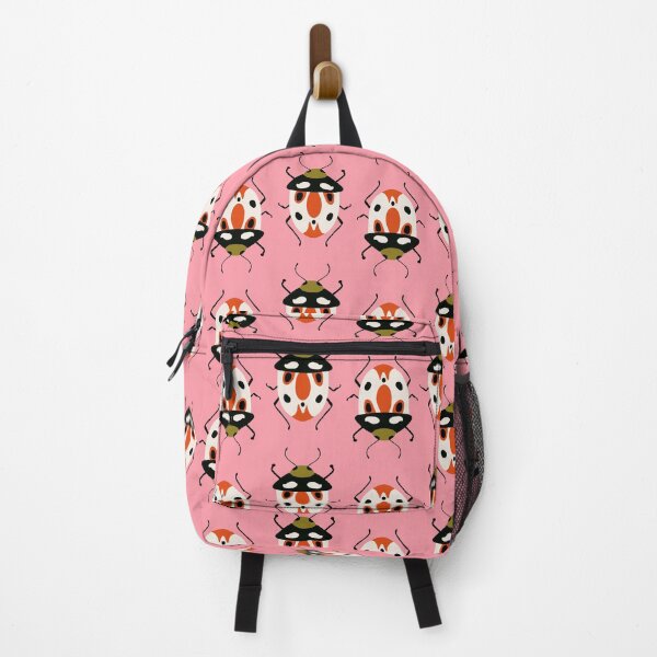 Item preview, Colorful cute bugs on pink background, pattern designed and sold by BlueLela.