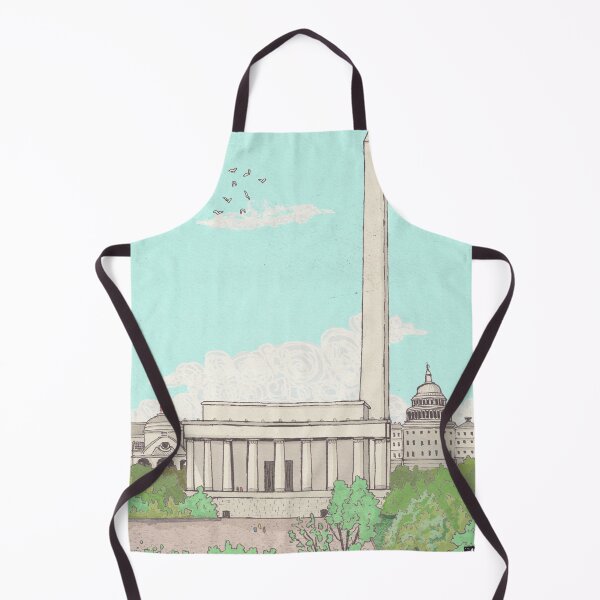 Item preview, Washington DC USA Capital Landmarks Illustration designed and sold by Wall-Art-Sketch.