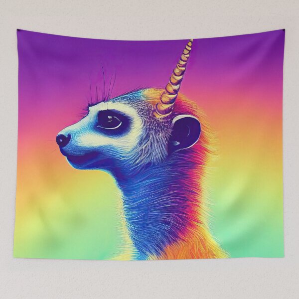 Item preview, Rastafarian meerkat Bob Karley with unicorn designed and sold by Pixelboys.