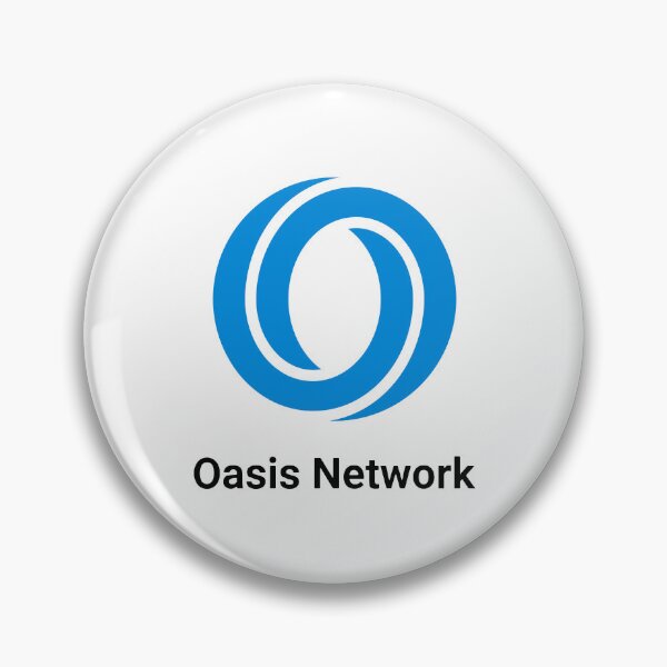 Item preview, Oasis Network ROSE Crypto Altcoin - Clean Vertical Black Text Logo with Blue Icon Variant 1 designed and sold by CryptoMoods.