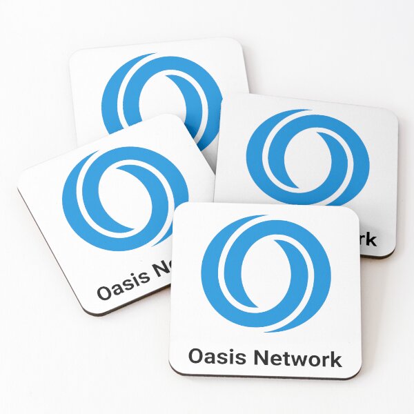 Item preview, Oasis Network ROSE Crypto Altcoin - Clean Vertical Black Text Logo with Blue Icon Variant 1 designed and sold by CryptoMoods.